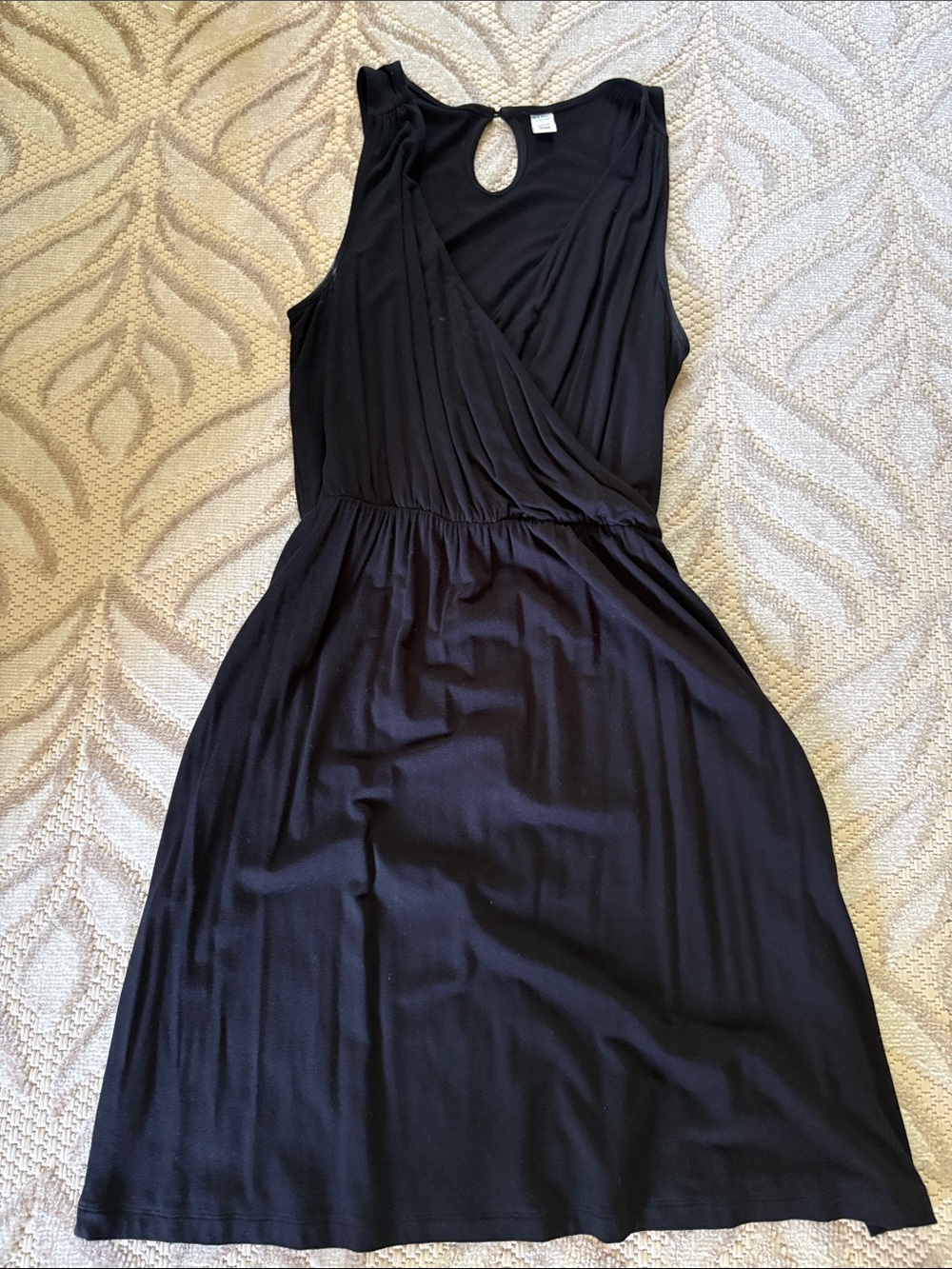 Sleeveless Black Wrap-Style Women's Dress